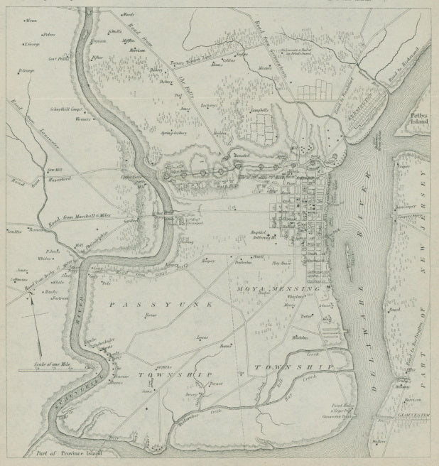 Faden, William “A Plan of The City and Environs of Philadelphia with the Works and Encampments of His Majesty’s Forces Under the Command of of Lieutenant General Sir William Howe, K.B.”