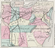 Load image into Gallery viewer, Unattributed “Pittsburgh, Cincinnati, and St. Louis Railroad (Pan Handle Route) with Principal Connecting Lines&quot;
