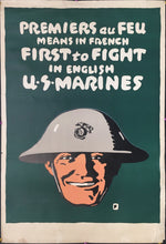 Load image into Gallery viewer, Falls, C.B.  “Premiers au feu means in French First to Fight in English.  U.S. Marines”
