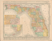 Load image into Gallery viewer, Rand McNally  &quot;Florida.&quot; From &quot;Rand, McNally&#39;s Atlas of the World&quot;
