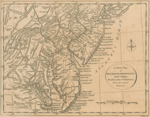 Load image into Gallery viewer, Russell, William &quot;An Exact Map of New Jersey, Pennsylvania, New York, Maryland and Virginia from the latest Surveys.&quot;
