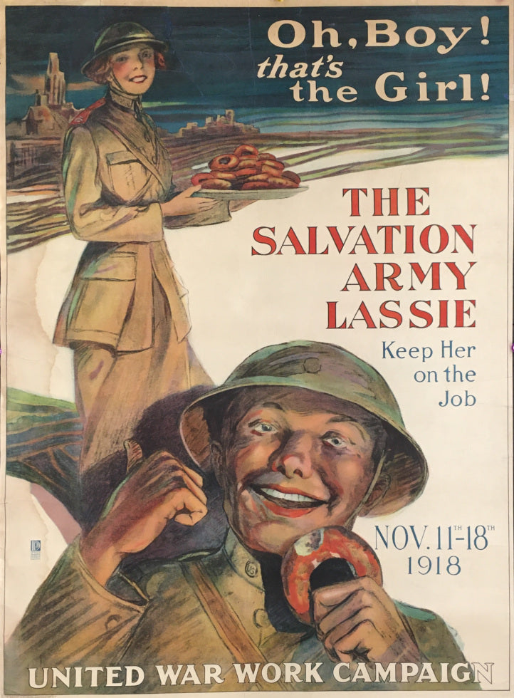 Unattributed  “Oh Boy! That’s the Girl! The Salvation Army Lassie.  Keep Her on the Job.  Nov. 11th-18th 1918”