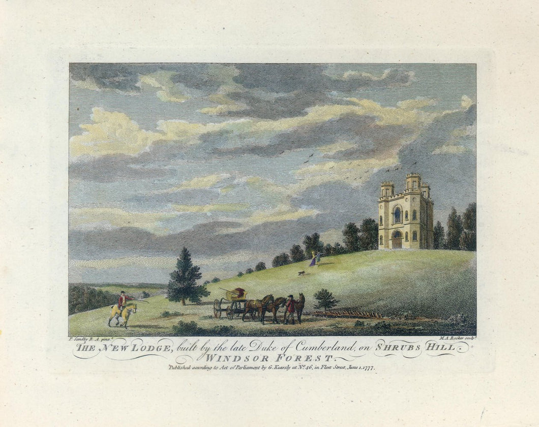 Sandby, Paul. “The New Lodge, built by the late Duke of Cumberland, on Shrub's Hill. Windsor Forest.”