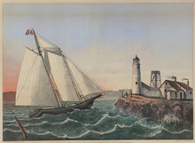 Load image into Gallery viewer, Unattributed &quot;The Schooner Edward A. Horton, as she Appeared Rounding Eastern Point Light, Gloucester, Mass. Oct. 18, 1871,...&quot;
