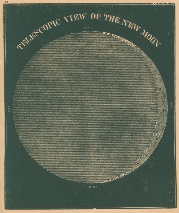 Smith, Asa.  “Telescopic View of the New Moon.”  Plate 30.