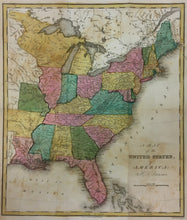 Load image into Gallery viewer, Tanner, H.S.  “A Map of the United States, of America; by H.S. Tanner.”   From William Darby’s &quot;Universal Gazetteer&quot;
