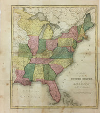 Load image into Gallery viewer, Tanner, Henry S.  “A Map of the United States, of America; by H.S. Tanner.”   From William Darby’s &quot;Universal Gazetteer&quot;
