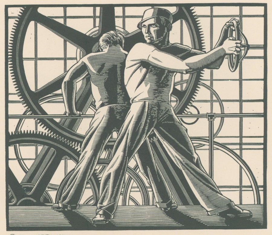 After Rockwell Kent (1882-1971).  [Industry's Wheels].  