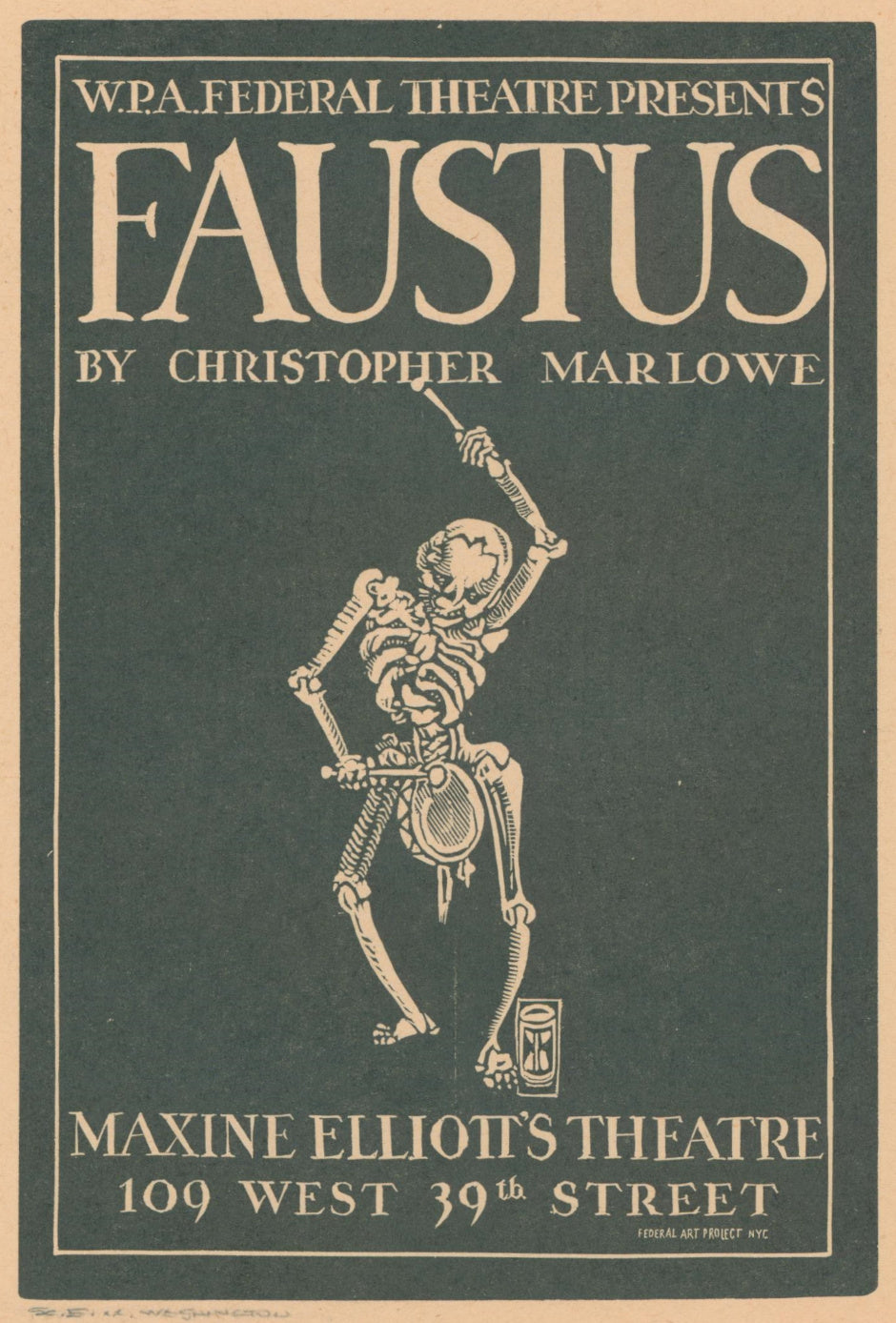Unattributed  “W.P.A. Federal Theatre Presents Faustus by Christopher Marlowe”