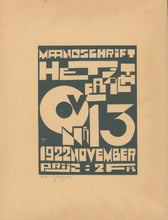Load image into Gallery viewer, Peeters, Jozef, after “Maandschrift Het Overzicht. Nr 13, November 1922”
