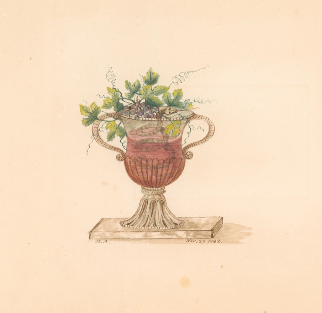 H.A. [Grapes and snake in urn]