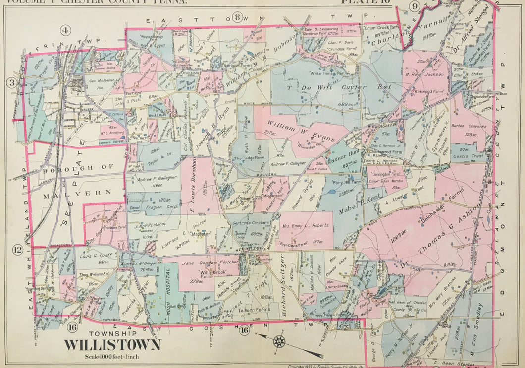 Franklin Survey Co.  “Willistown.” Plate 10.