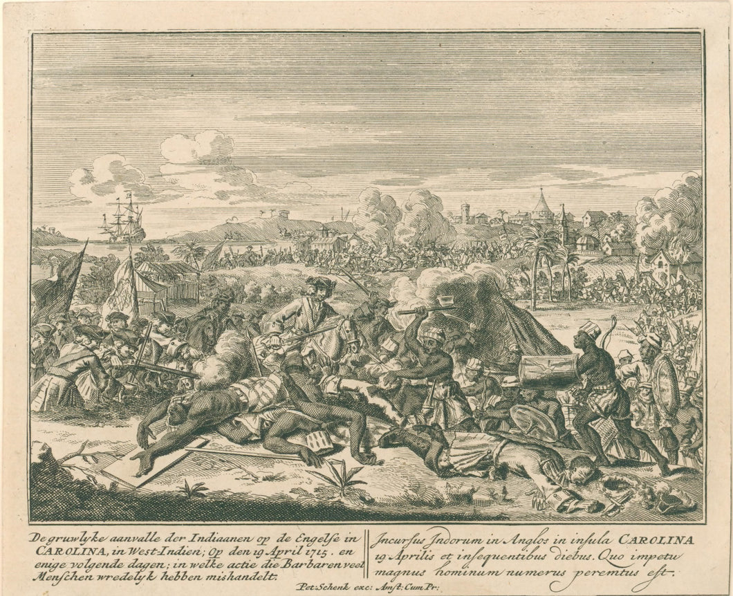Unattributed. [The gruesome attack of the Indians on the English, in Carolina . . .]