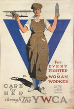 Load image into Gallery viewer, Treidler, Adolph  “For Every Fighter a Woman Worker.  Care for Her through the YWCA&quot;

